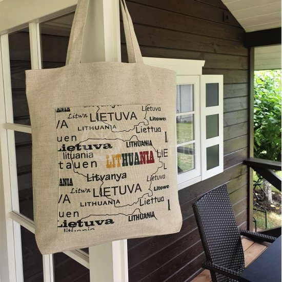 Printed semi-linen shopping bag "Lithuania"